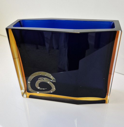 Glazen vaas van Pavel Hlava voor Exbor Egermann Sommerso-Art, circa 1960