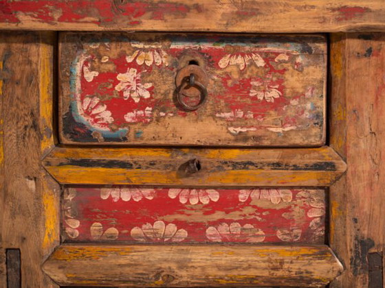 Tavolino basso antico dipinto in legno di olmo – Cina, circa 1900 – Tavolini da caffè, Iron (photo 37 of 40)
