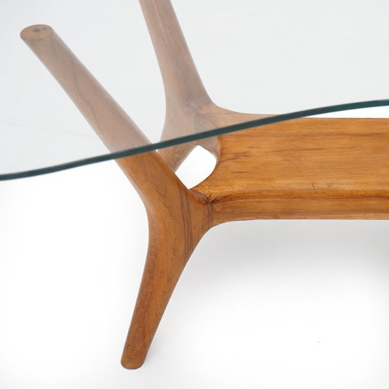 Image 1 of Italian Coffee Table in Wood and Glass, 1950s