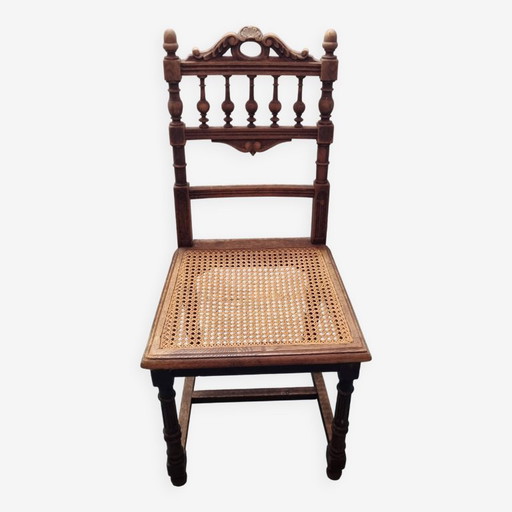 Stuhl Holz & Rattan, Anfang 20.
