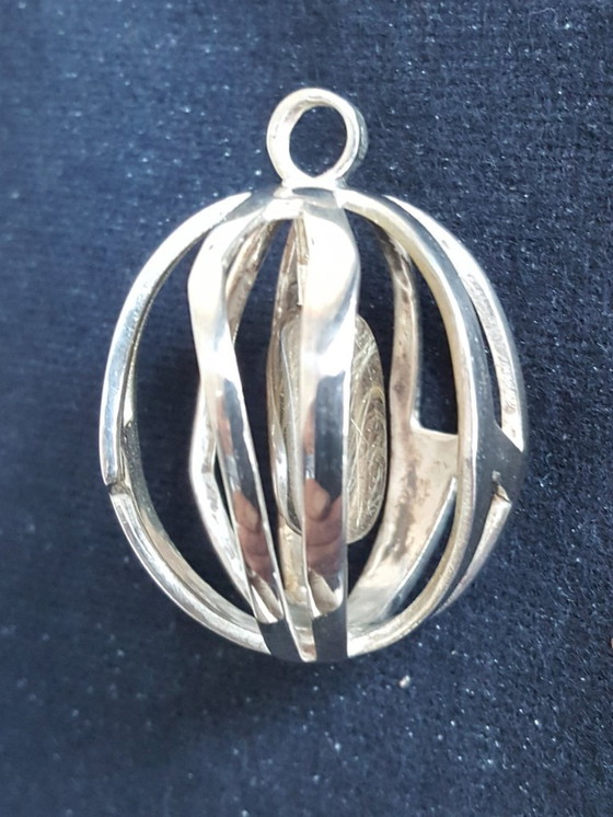 Image 1 of Jewelry: pendant, silver and rock crystal, unique, 1960s