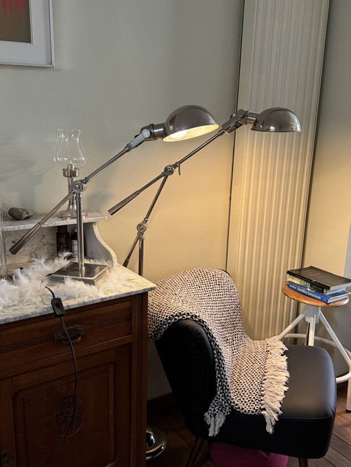 Georges Flamant. Lampe de bureau et lampadaire vintage