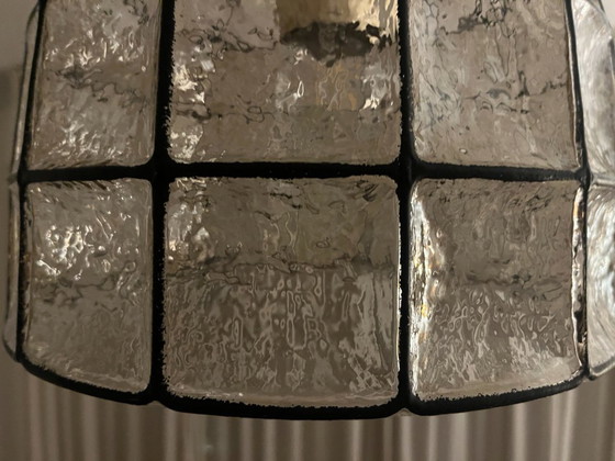 Image 1 of Lampada a sospensione in vetro vintage Glashütte Limburg