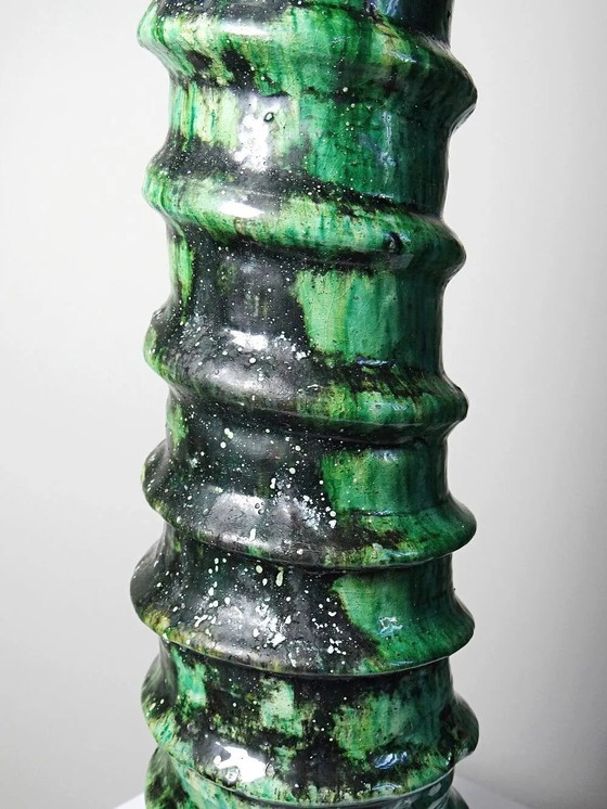 Large Tamegroute glazed terracotta Candle holder, Morocco, 1960s-1970s., Ceramic, Brown (photo 8 of 15)