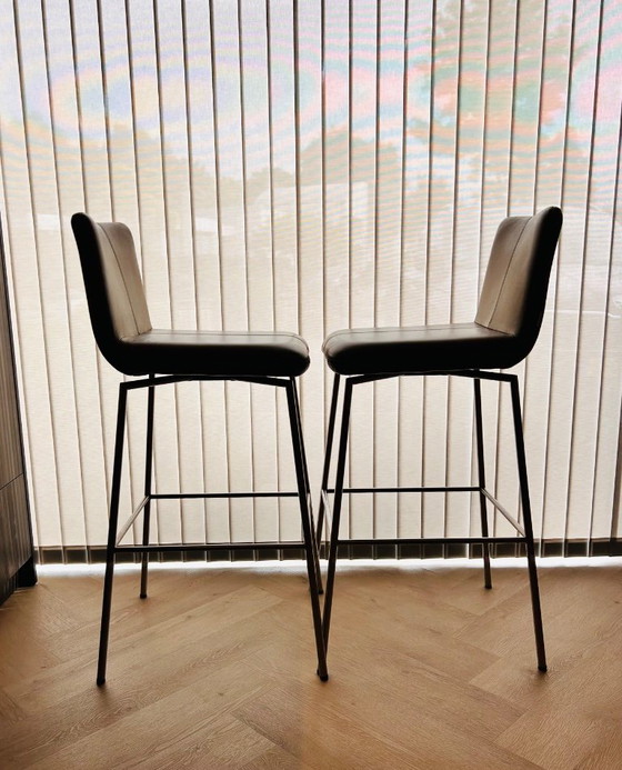 Sgabelli da bar Bert Plantagie Hopper – Leather, rvs (photo 3 of 6)