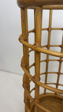 Vintage umbrella stand bamboo rattan basket design Franco Albini