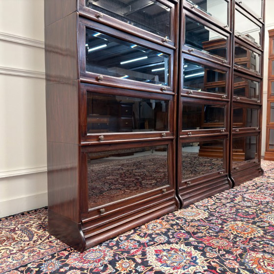 Set of Classic English Globe Wernicke Bookcases – Glass, Wood (photo 7 of 15)