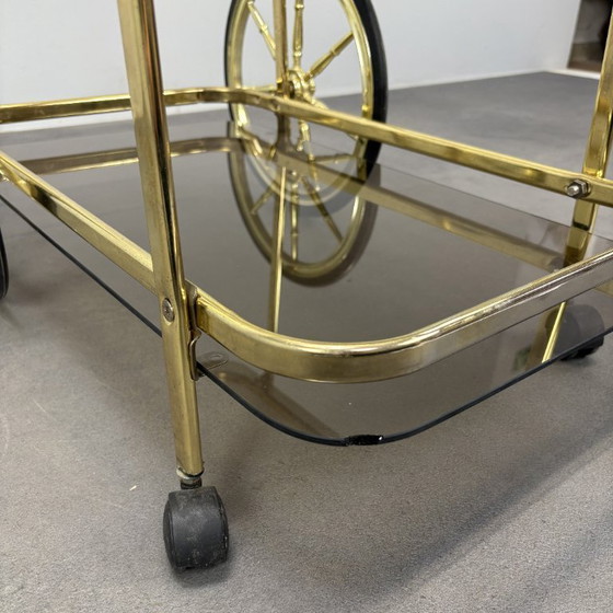 Image 1 of Carrello da portata in ottone di metà secolo, anni '70, Germania