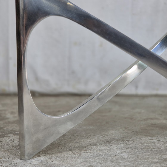 Image 1 of Knut Hesterberg, table basse vintage 1960 verre aluminium