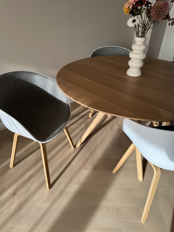Image 1 of 4x HAY About a Chair AAC 22 dining chair lacquered oak upholstered