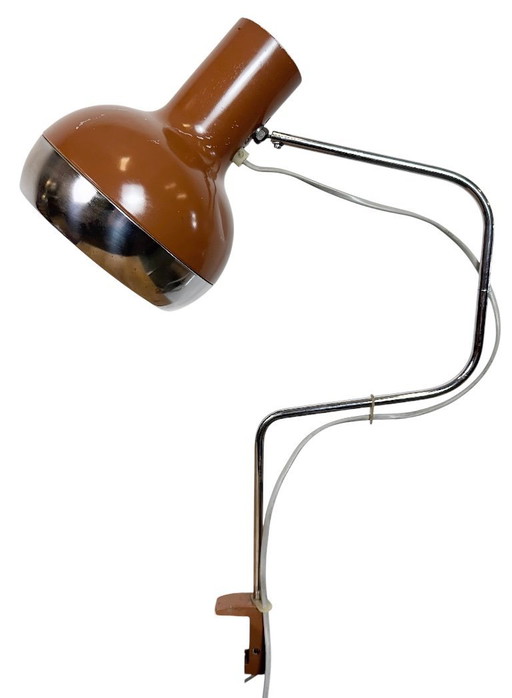 Braune industrielle Büro-Schreibtischlampe, 1970er