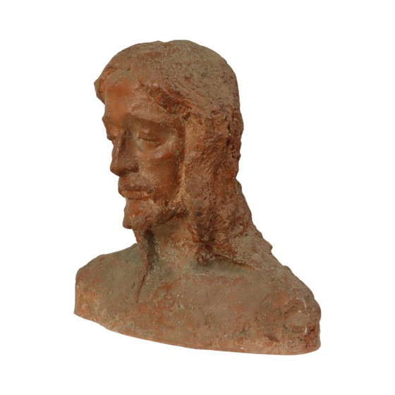 Image 1 of Buste abstrait en terre cuite du Christ