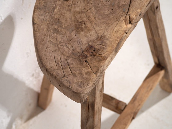 Antique crescent-shaped stool (c.1900) #2 (photo 29 of 35)