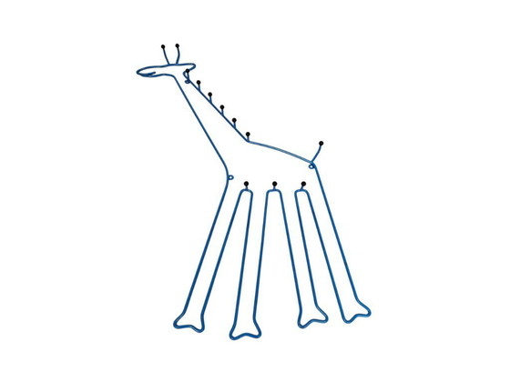 Image 1 of Ikea - Coleccionables de Ikea - Perchero grande de alambre metálico con forma de jirafa - Años 90