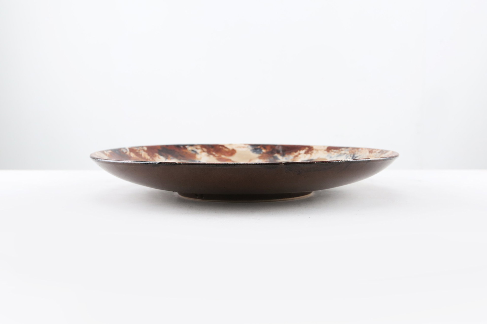 Ruscha Keramik Fat Lava Wall Plate Mushrooms 717/3, West Germany