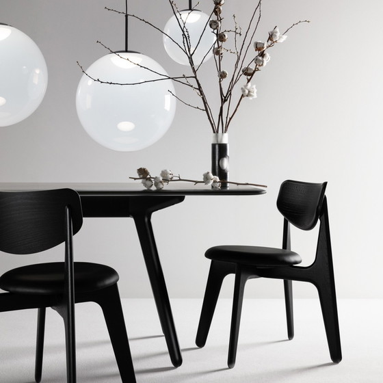 Image 1 of Table de salle à manger Tom Dixon Slab - 200x95 avec chaise de salle à manger (ensemble de 4)