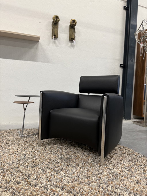 Leolux Goncharov Sessel, schwarzes Leder