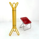 Porte-manteau sur pied en tube jaune, années 1980
