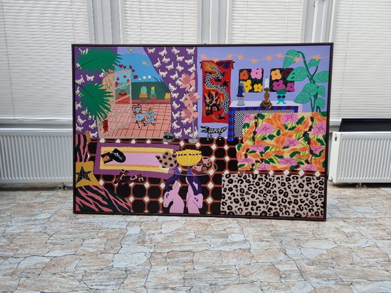 Image 1 of Frances Eckhardt - Oeuvre d'art détaillée peinte à la main 100x150 cm