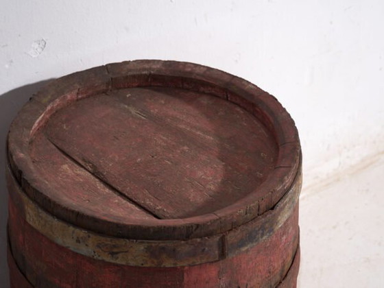 Antica botte in legno con cerchi in ferro – Ungheria, c. 1930 – Oggetti decorativi, Iron, Rustic (photo 18 of 40)