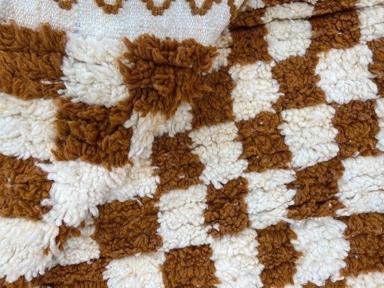 Image 1 of Tapis Beni Ourain fait main 3/2.2m: Authentique tapis marocain en laine, design géométrique