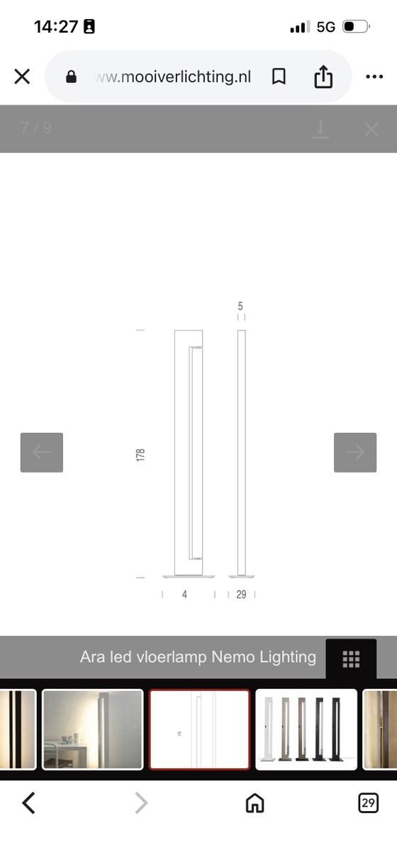 Lampada da terra a LED Ara Nemo Lighting – Lampade da terra, Aluminium (photo 4 of 5)