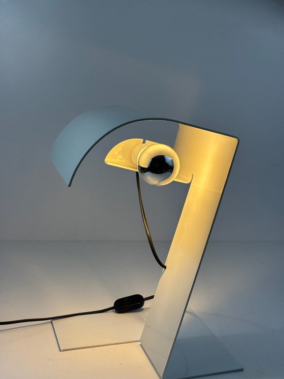 Table Lamp Blitz Trabucco Vecchi Volpi for Stilnovo 1972 Lacquered Aluminum, Metal, White (photo 2 of 15)