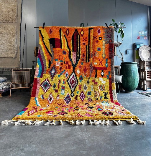New Moroccan Boujad Rug 210 x 320 cm – Handwoven Berber Wool Rug – Bold Graphic Design