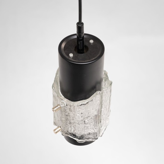 ‘Ice’ glazen hanglamp, Scandinavisch, jaren 60, set van 4 – Hanglampen, Glass (photo 6 of 10)