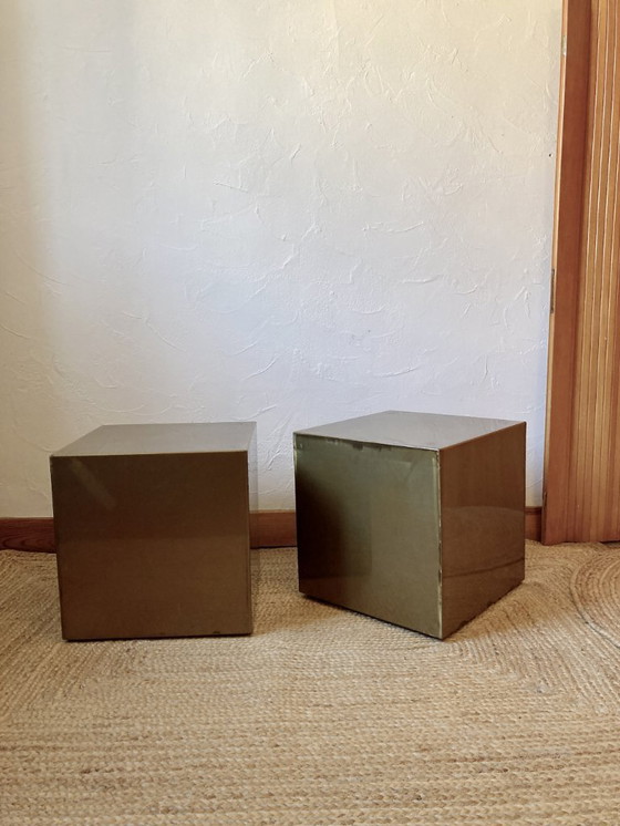 Image 1 of Electro-galvanized metal seat, brass effect. Pharrell Williams / Louis Vuitton fashion show, 2024