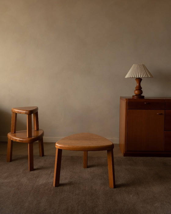 Image 1 of Tavolini laterali vintage in rovere - Mimiset in rovere massello anni '70