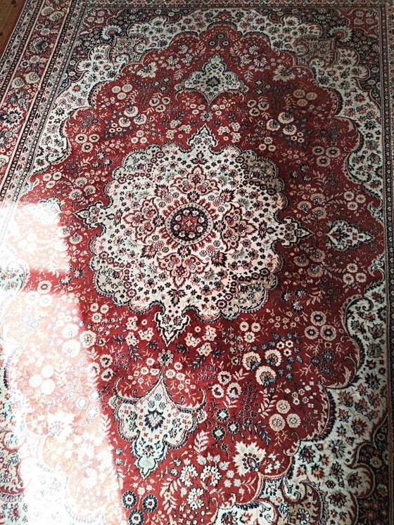 Image 1 of Groot vintage tapijt van puur wol met Perzisch dessin, 240x340 cm, gemaakt in Frankrijk.