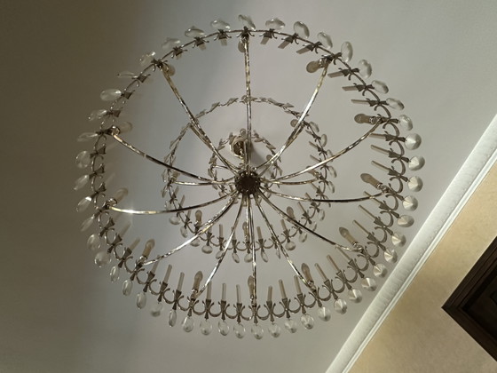 Museum-Quality 6-Piece Chandelier Set by Gaetano Sciolari 1970s – Metal, Chrome (photo 4 of 13)