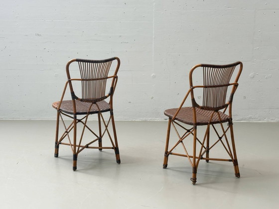 Image 1 of Set of 2 vintage designer chairs by Yuzuru Yamakawa made of bamboo