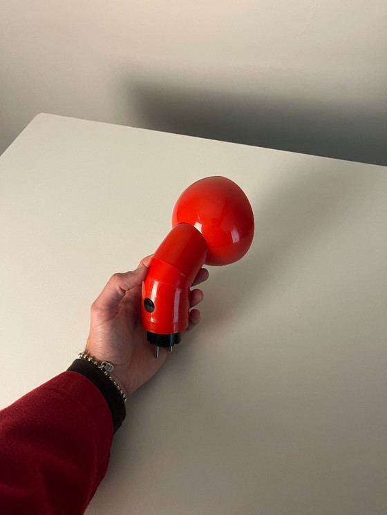 Image 1 of Zeldzame volledig rode vintage stekkerlamp uit 1980