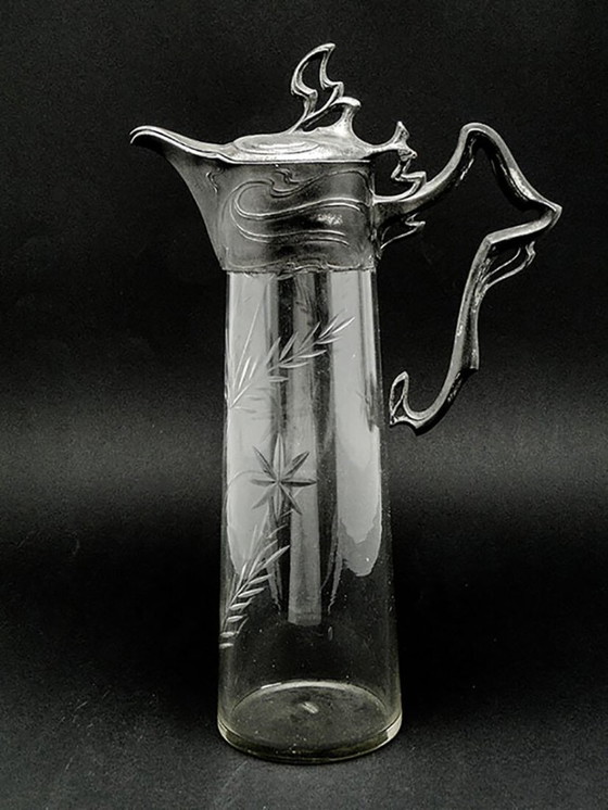 Weinkrug aus dem 20. Jahrhundert von PWQE, Deutschland, 1890er Jahre – Tafelgeschirr, Glass, Metal (photo 3 of 13)