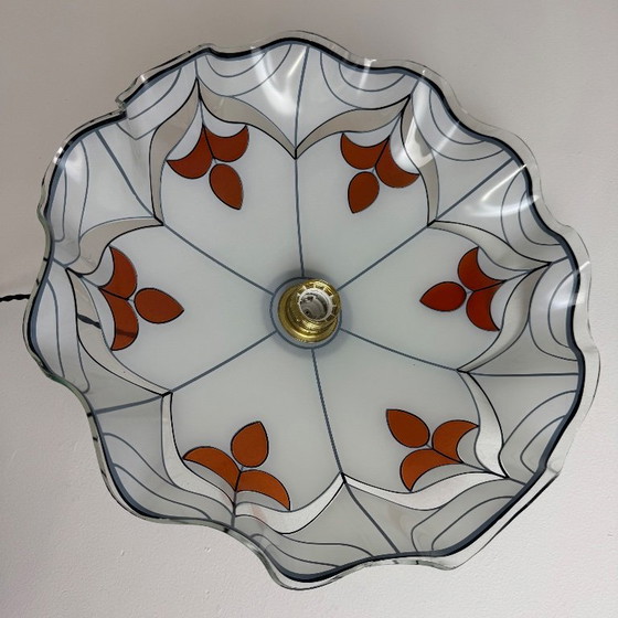 Grote Vintage Hanglamp uit de jaren 80, Hanglampen, Metaal, Wit, Design (foto 8 van 8)
