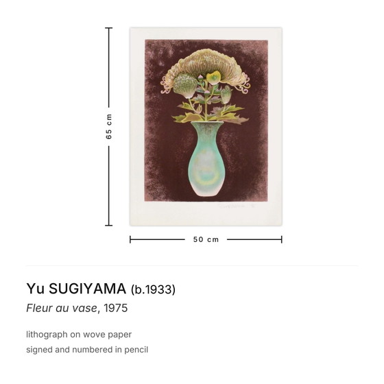 Image 1 of Yu SUGIYAMA Fleur au vase Signierte Lithografie 1975