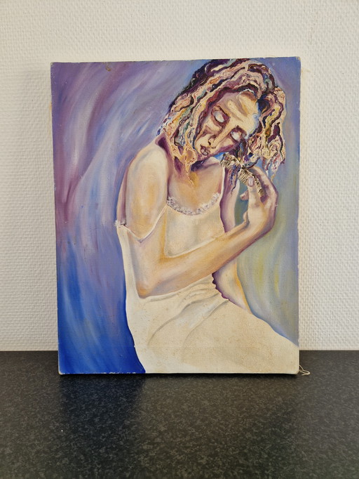 Expressionistisches Gemälde einer Frau – wunderschöne Farben!