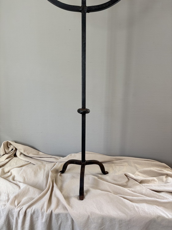 Image 1 of  Vintage brutalistische smeedijzeren 5armige kandelaar h90cm