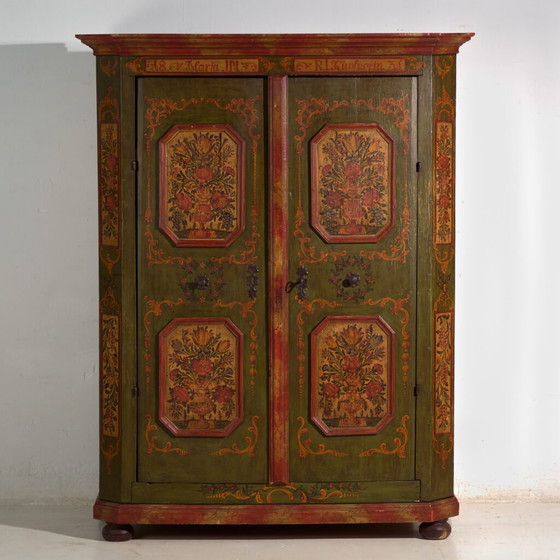Antique painted armoire in pine wood – Austria, Year 1831 – Wardrobes, Rustic (photo 25 of 40)