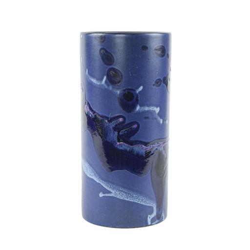 Cylindrical vase, Danish design, 1970s, manufactured by Knabstrup
