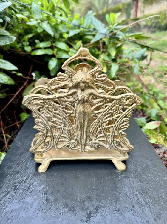Massief messing tijdschriftenrek Art Nouveau – Brass (photo 6 of 6)