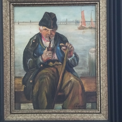 The old fisherman with the pipe