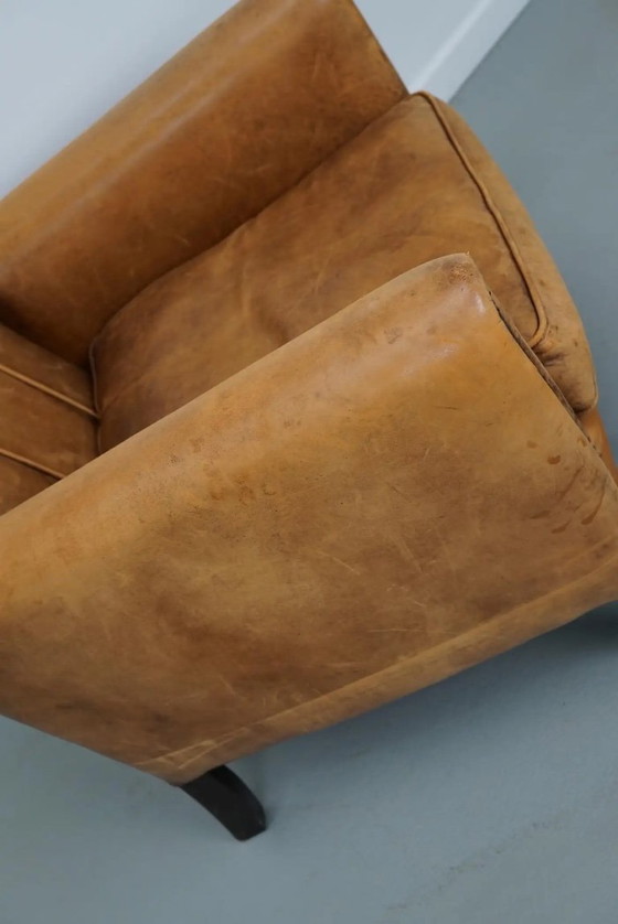 Image 1 of Vintage Nederlandse Cognackleurige Leren Clubfauteuil