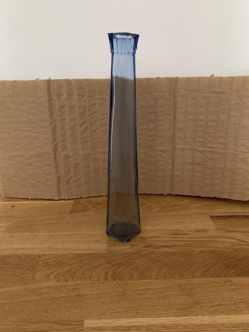 Jarrón de Cristal Azul, Años 80