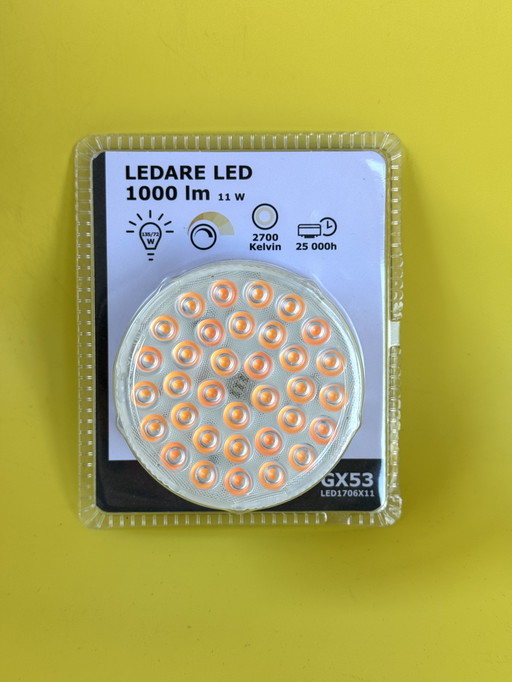 IKEA Ledare GX53 LED Lamp - 1000 Lumen, Dimmable, 2700K - Suitable for Stockholm 2017 Series