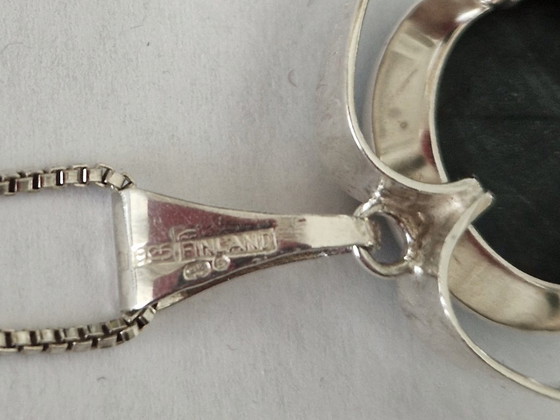 Kultaseppä Salovaara Finland - Silver pendant with labradorite and necklace - 60s – Decorative Objects (photo 5 of 7)
