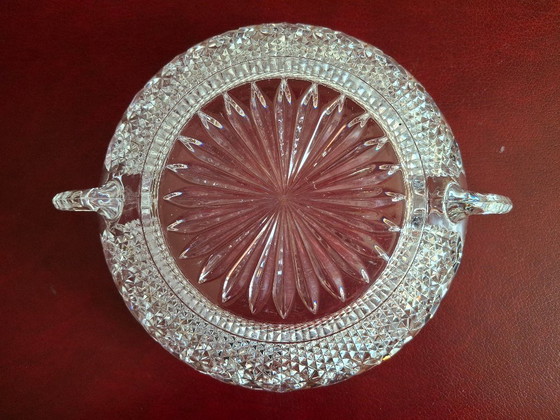 Image 1 of Large crystal bowl with 2 handles diameter 23 cm height 9.6 cm
