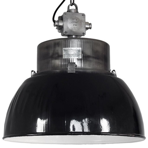 Vintage zwarte hanglamp voor Mesko, Polen 1960-1980